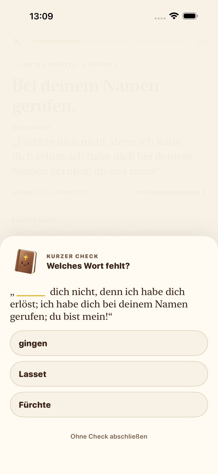 Kurzer Check: Welches Wort fehlt? Mit drei Antworten