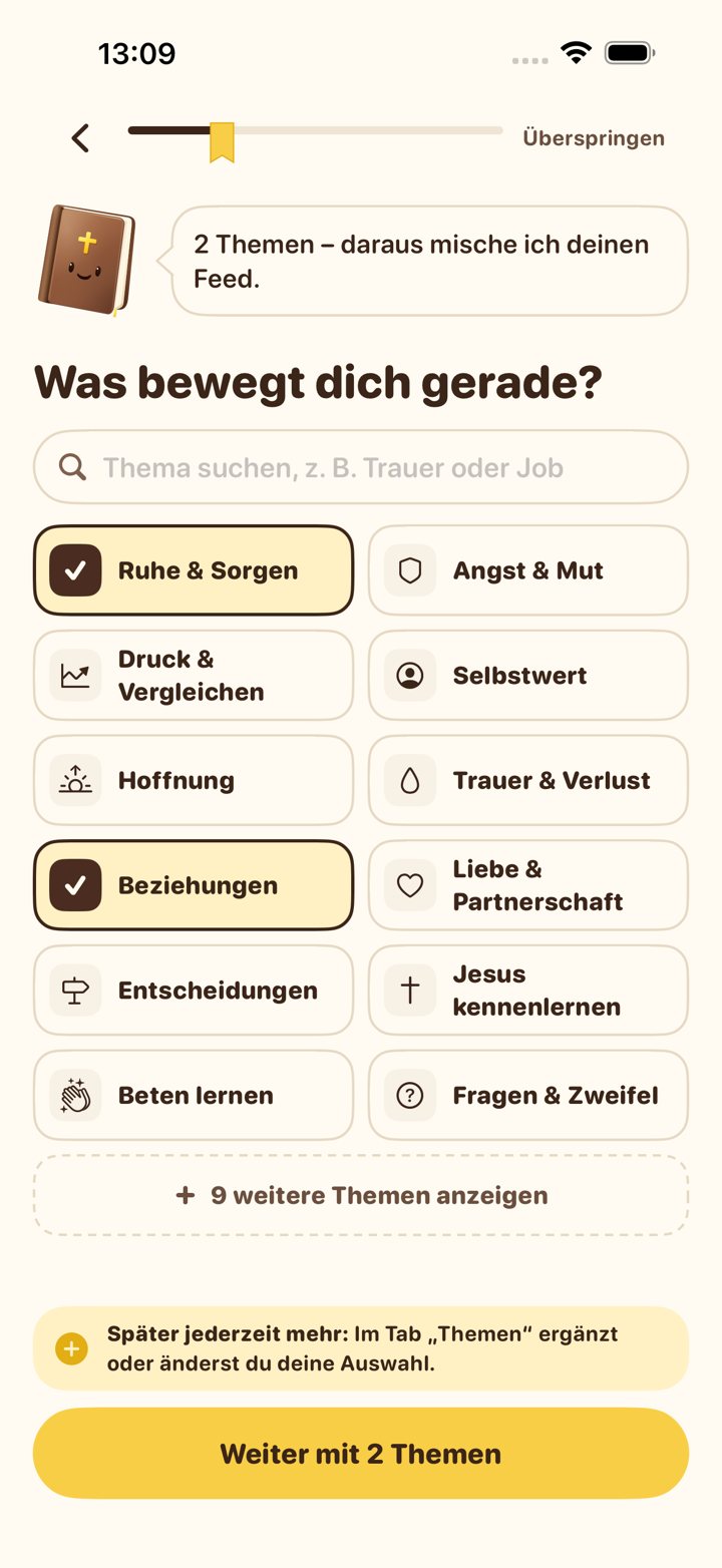 Themenwahl: Was bewegt dich gerade? Mit Ruhe & Sorgen, Beziehungen und weiteren Themen
